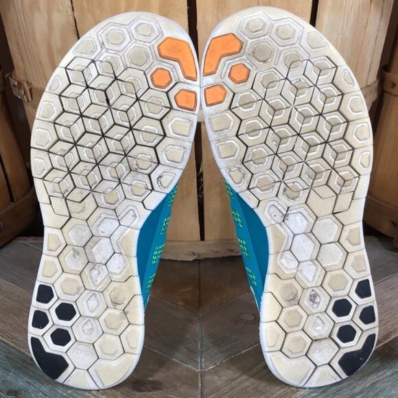 Nike Free 5.0 Turquoise Orange White 642199-303 Running Shoes Womens Size 6.5 - Picture 9 of 11